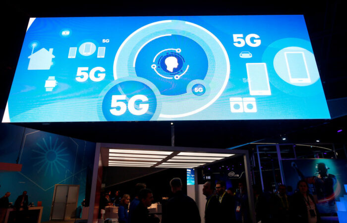 a-video-promotes-the-g-mobile-wireless-standard-at-the-qualcomm-booth-during-the-ces-in-las-vegas